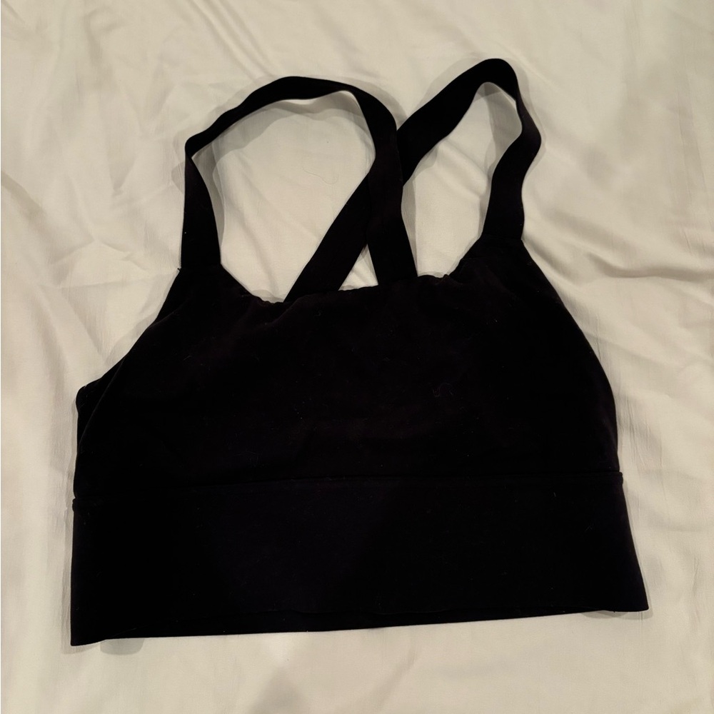 Black athleta longline sports bra
